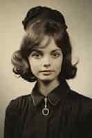 Free photo medium shot young woman posing vintage portrait