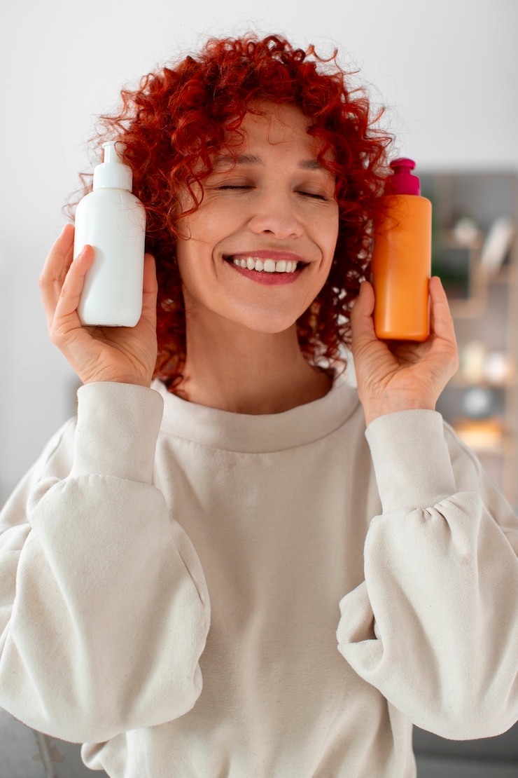 Free Photo medium shot young woman with curly hair