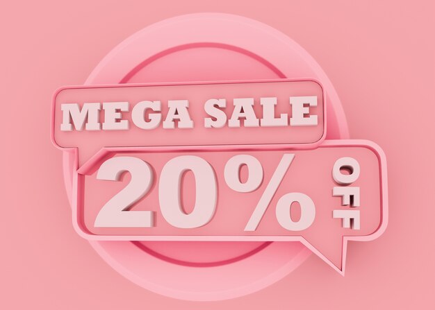 Free Photo mega sale for retail with pink circle