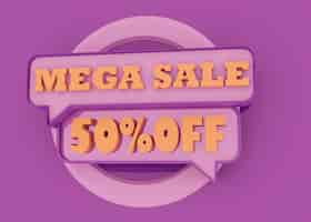 Free photo mega sale for retail with speech bubble