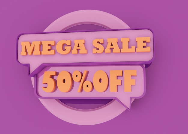 Mega sale for retail with speech bubble