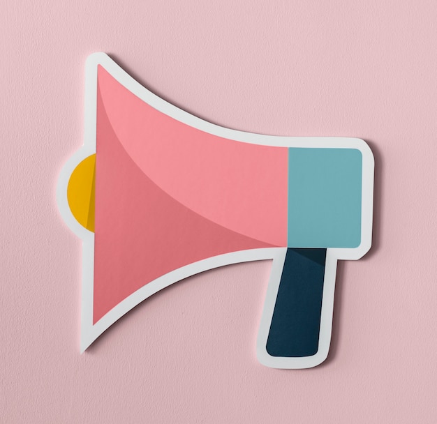 Megaphone speaker audio paper icon