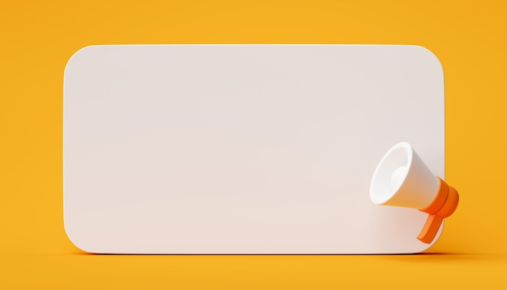 Free Photo megaphone with empty sign or copy space symbol background 3d illustration