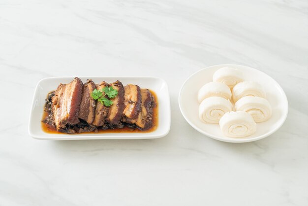 Mei cai kou rou  or steam belly pork with swatow mustard cubbage recipes - chinese food style