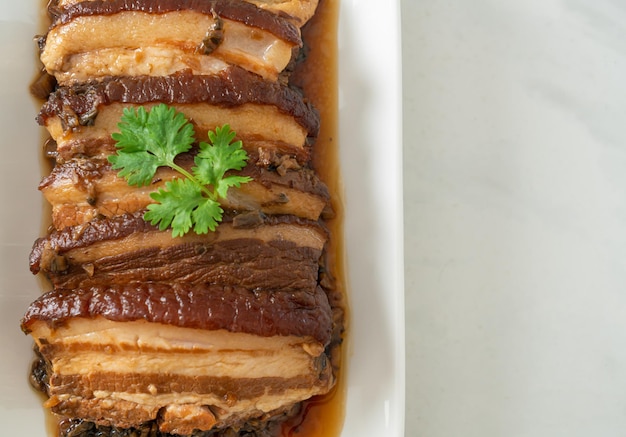 Mei cai kou rou  or steam belly pork with swatow mustard cubbage recipes - chinese food style