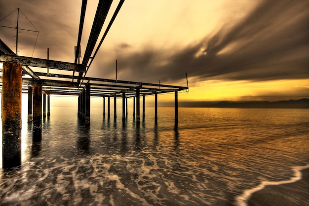 Melancholy sunset on the beach