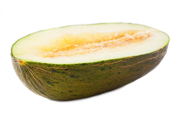 Melon cut in half