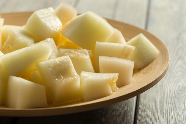 Melon on table