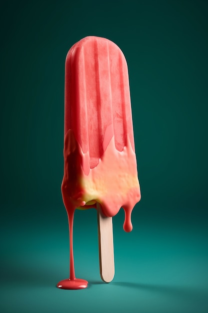 Free photo melting ice cream on stick