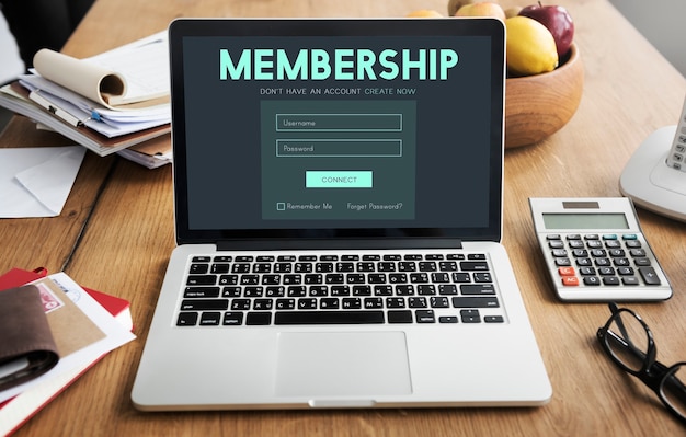 Member log in membership username password concept