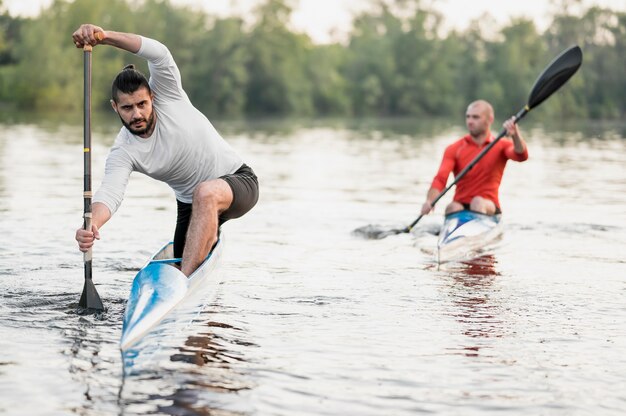 Men having fun in nature