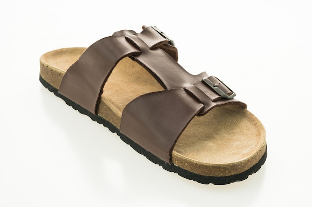 Free photo men leather sandal and flip flop shoes