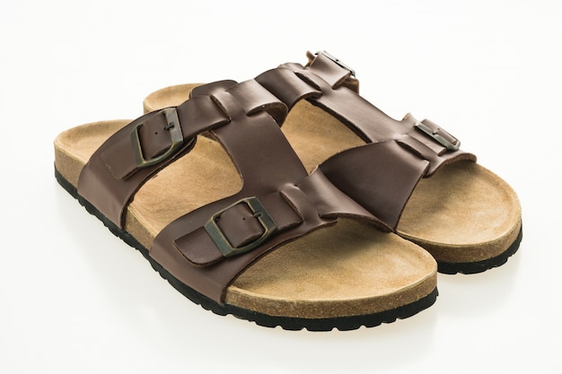 Free photo men leather sandal and flip flop shoes