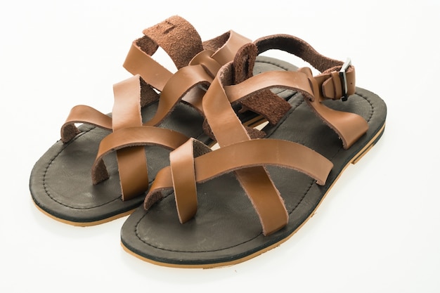 Free photo men leather sandal and flip flop shoes