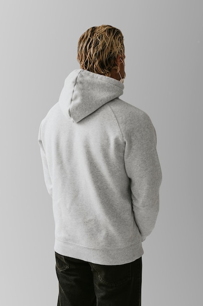 Men&rsquo;s apparel hoodie rear view