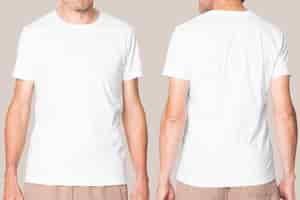 Free photo men’s white t-shirt casual apparel with design space