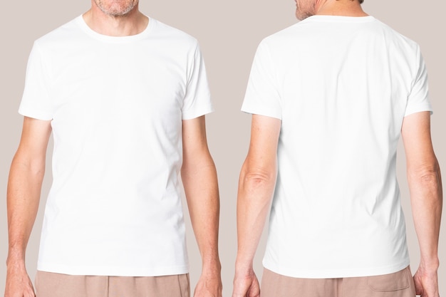 Мужская белая футболка повседневная одежда с дизайнерским пространством