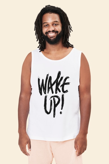 Men's apparel 'Wake Up!' pajamas studio shot