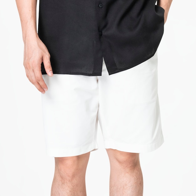 Free photo men’s white shorts casual fashion