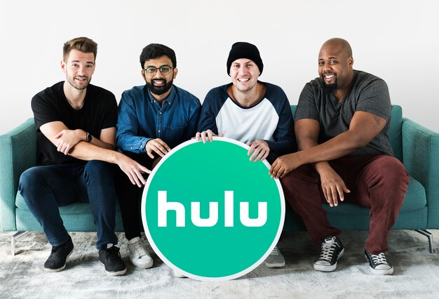 Men showing a Hulu icon