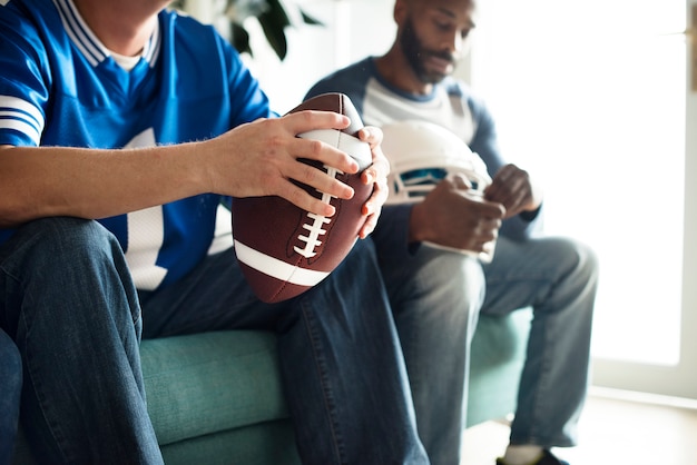 Men watching American football match