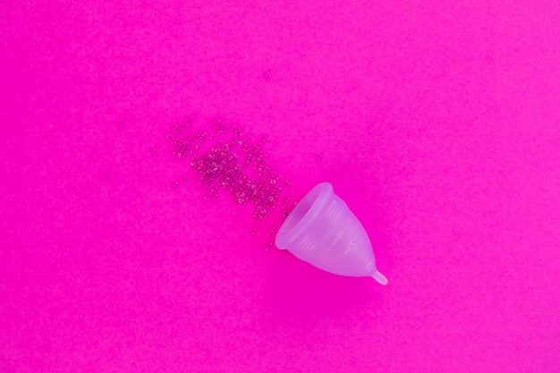 Menstrual cup with glitter