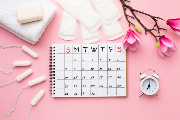 Menstrual schedule with alarm clock