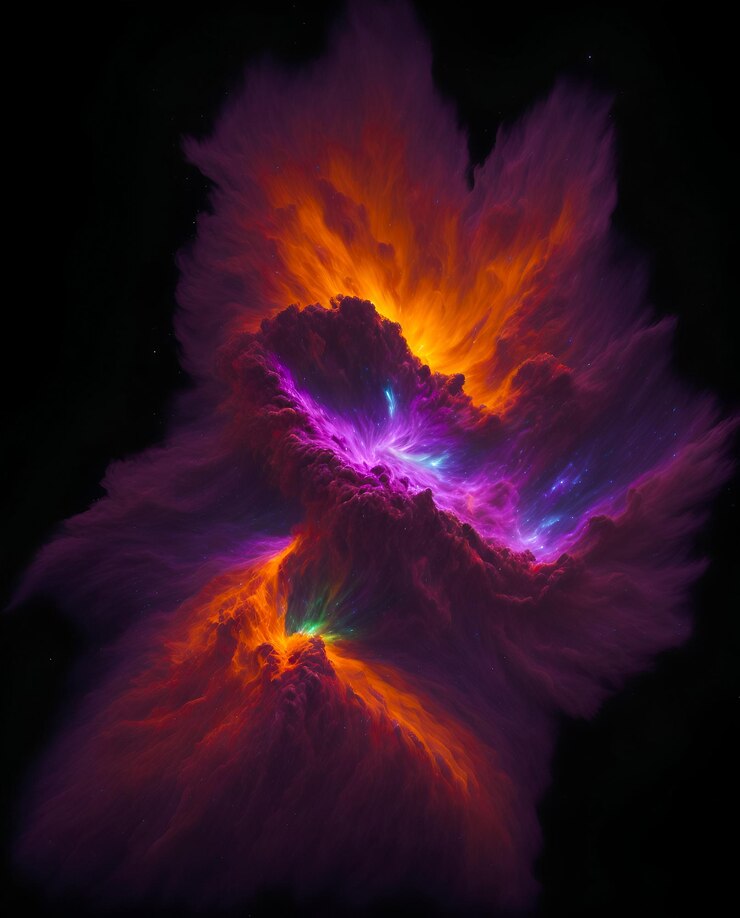 Free Photo merger of stars and birth of new stars and galaxies from interstellar dust ai generated drawing idea for background or screen high quality graphics