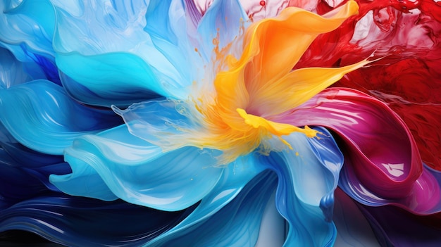 Слияние ярких завитков основных цветов создает эффект калейдоскопа.