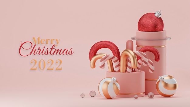 Free photo merry christmas 2022 greetings with candy