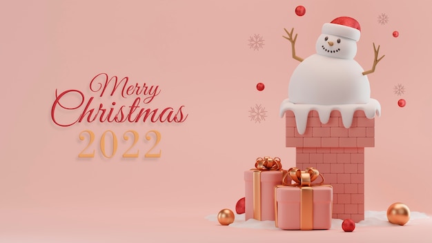 Merry christmas 2022 greetings with gifts