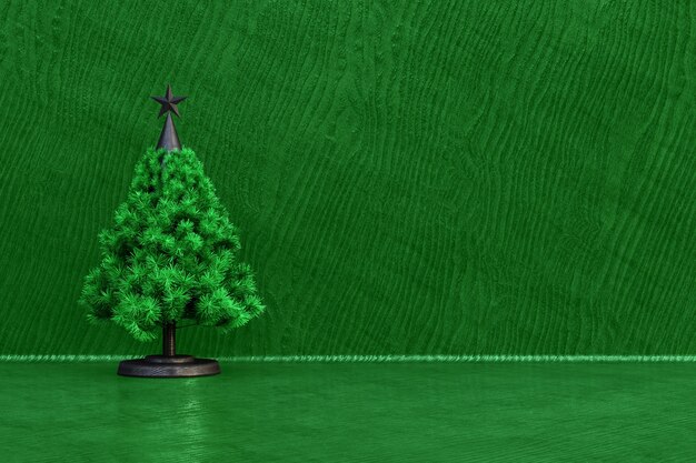 merry christmas composition with pine tree branches front view. new year frame mockup with copy space 3d rendering