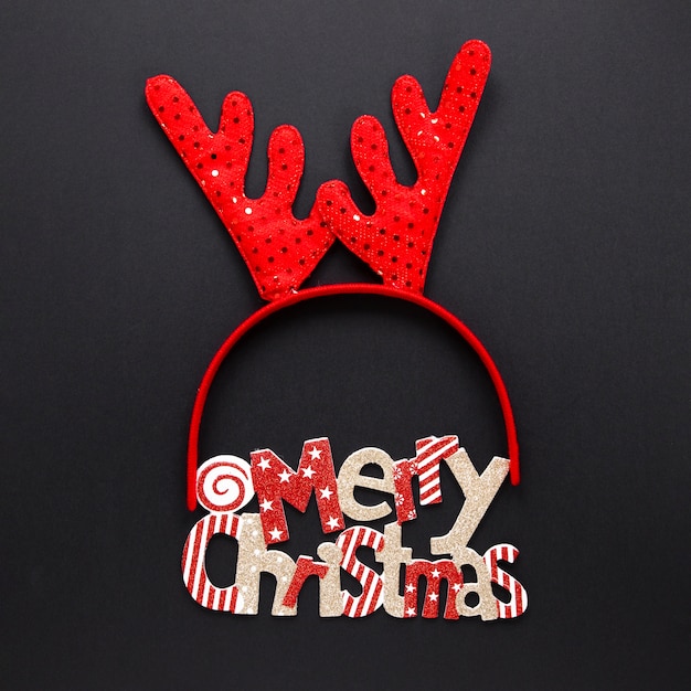 Merry christmas concept with reindeer headband