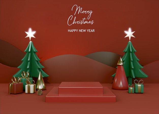 Merry christmas greetings with gifts