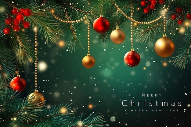 Free photo merry christmas and happy new year wallpaper