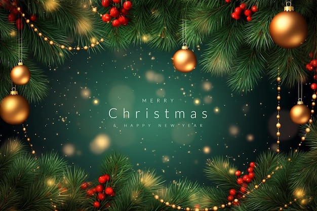 Free photo merry christmas and happy new year wallpaper