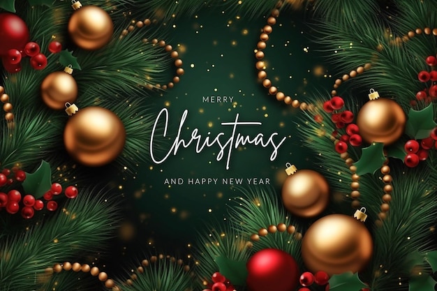 Free photo merry christmas and happy new year wallpaper