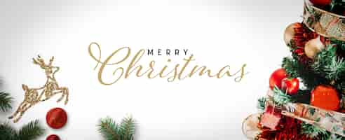 Free photo merry christmas lettering on festive background