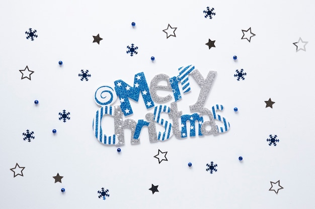 Merry christmas sign with stars
