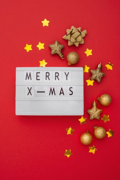 Merry x-mas message on lightbox