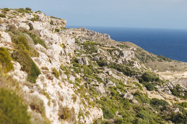 マルタの海岸の岩の魅惑的な風景