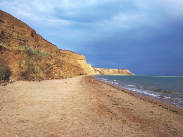 Mesmerizing scenery of a rock formation at the ocean shore