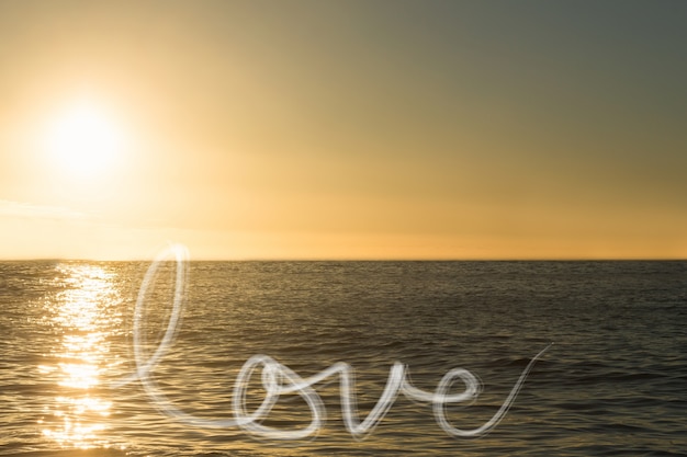 Free photo message of love at sunset