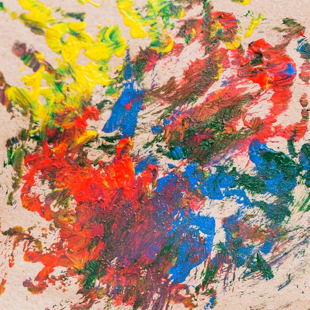 Messy colorful abstract painting on canvas