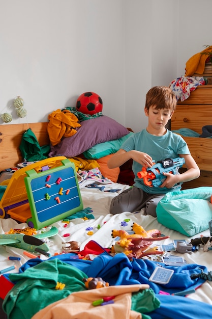 Messy interior full of clothing