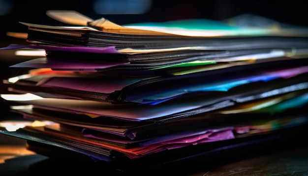 Free photo messy paperwork heap on desk business chaos generated by ai