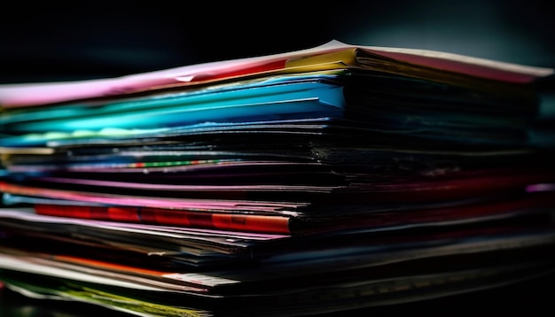 Free photo messy stack of paperwork old and new generated by ai