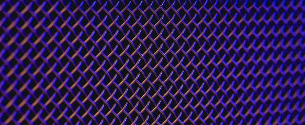 Бесплатное фото Металлическая решетка крупного плана текстуры музыкального динамика в цветном освещении