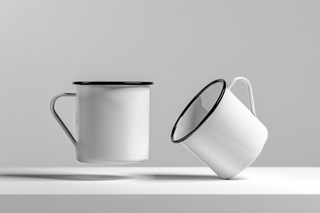 Free photo metal mug mockup design