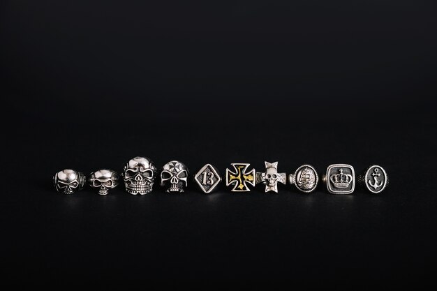 Metal rings with skulls